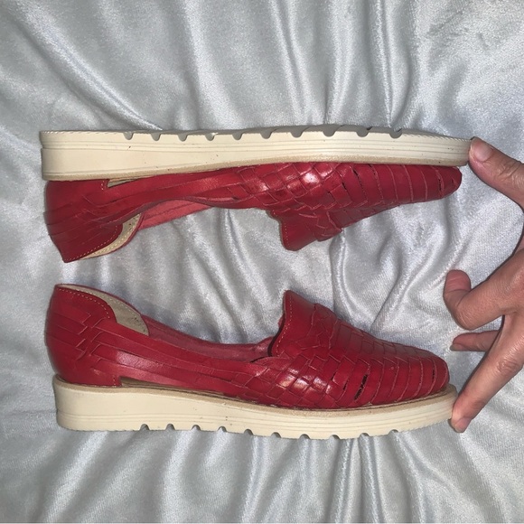 Macarena huaraches Red Woven Flats fisherman  size 9 comfort made in Mexico NEW - Picture 6 of 7